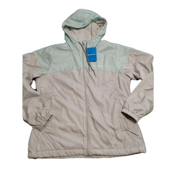 Columbia Mint Green Gray Fleece Lined Flash Forward Windbreaker Jacket NWT $90 - Picture 6 of 16